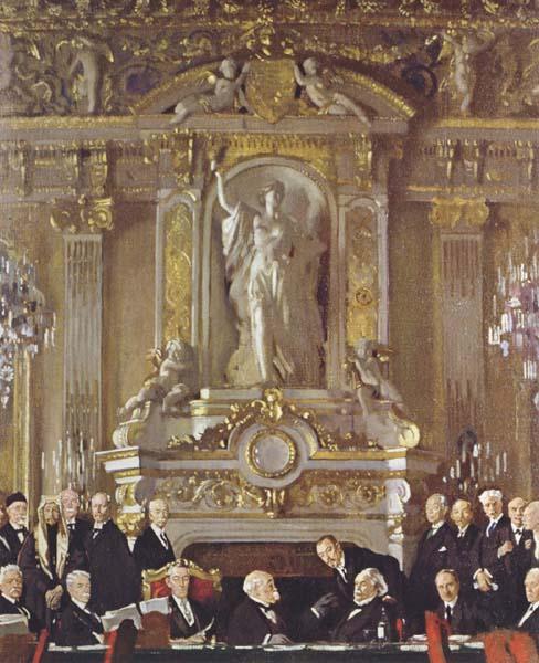 Sir William Orpen A Peace Conference at the Zuai d Orsay France oil painting art